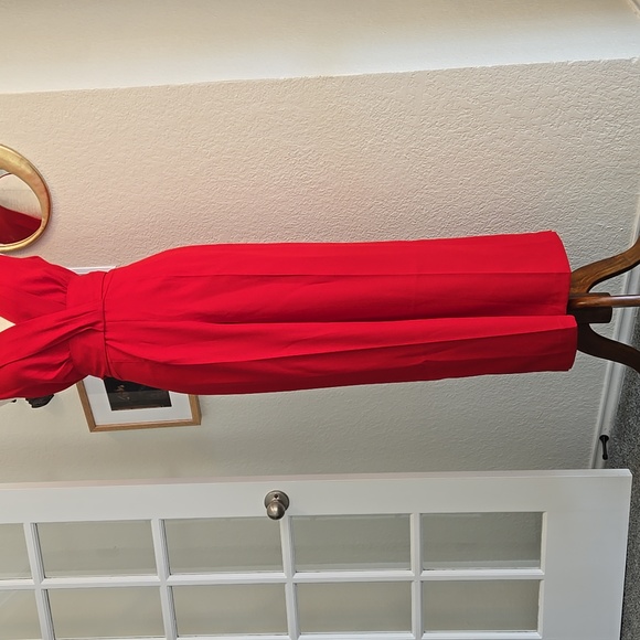 CLUB MONACO Tie Back V-Neck Jumpsuit in Tomato Red, Size 8 (NWT) - Picture 11 of 13
